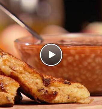 Watergruwel met wentelteefjes sandwich