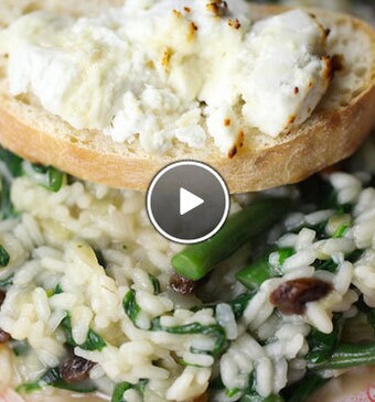 Risotto met studentenhaver en geitenkaas