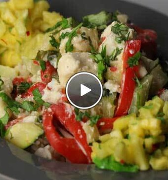 Kokosvis curry met rijst