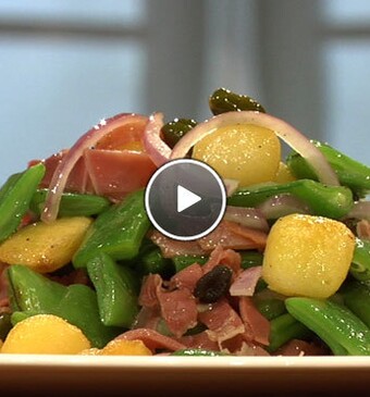 Snijbonen met Parmaham