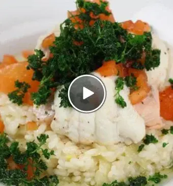 Gevulde tongschar met tomaat en venkelrisotto