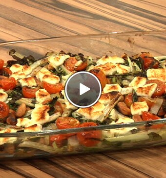 Paksoi met geitenkaas en cashewnoten