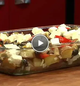 Geroosterde rozemarijnaardappels met feta en olijven