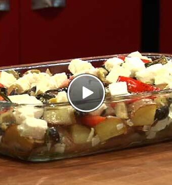 Geroosterde rozemarijnaardappels met feta en olijven