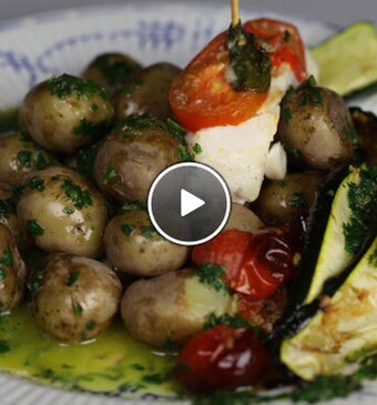 Kabeljauwtorentjes met basilicumolie