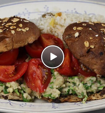 Baba Ganoush met vruchtenrijst