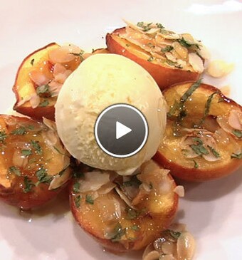 Perziken met honing uit de oven