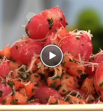 Gebakken radijs met appel en parmezaan