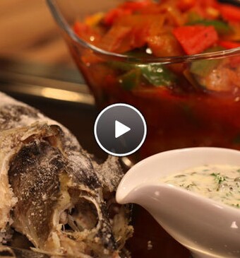 Zeebaars in zoutkorst met ratatouille