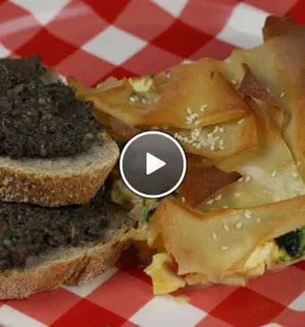 Quiche zonder bodem met tapenade
