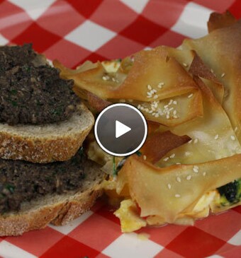 Quiche zonder bodem met tapenade