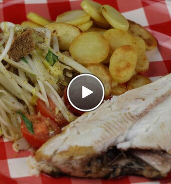 Witlofsalade met schol