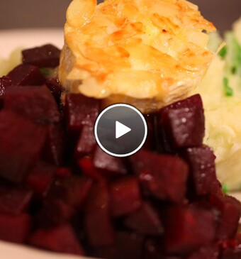 Pastinaak puree met gebakken geitenkaas