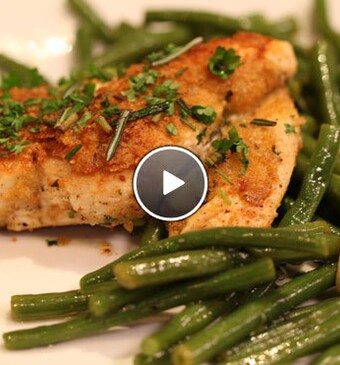 Petti di pollo inpannati (gepaneerde kip) & fagioli verdi (haricots verts)