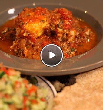 Kefta met ei en mama's salade