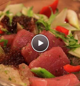 Tonijn en appelgranite Asian style