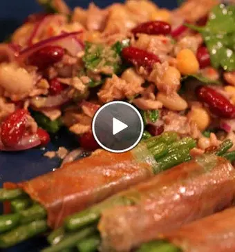 Drie soorten bonensalade