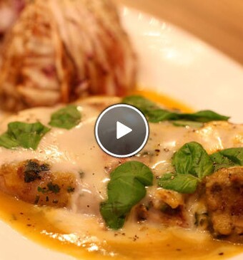 Braciole di Maiale con crema di zucca e taleggio + radicchio alla griglia