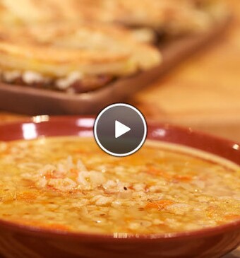 Gerstesoep met arganolie en anijszaad & tosti met vijgen en witte kaas