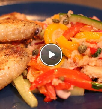 Panzanella met kippenvleugels