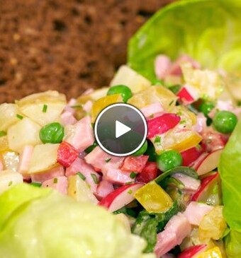 Achterhamsalade met gele trostomaat