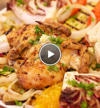 Pollo alla Diavola (duivelse kip) & Verdure grilgliate (gegrilde groente)