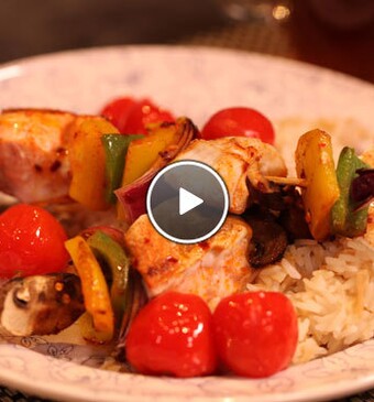 Viskebab met Turkse pilav