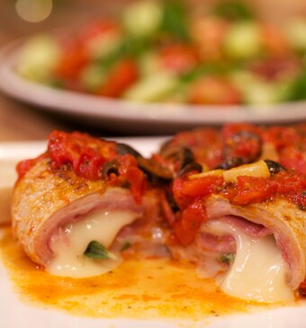 Involtini di vitello con formaggio (kalfsvlees met kaasvulling)