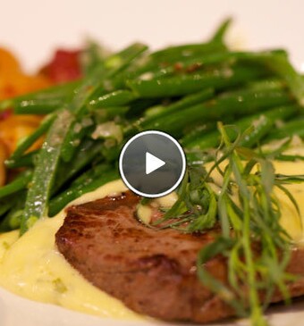 Gebakken kalfsribeye met bearnaisesaus