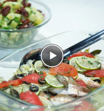 Rode Poon uit de oven met venkel en aardappelsalade