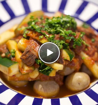 Stoofschotel van rund en courgette