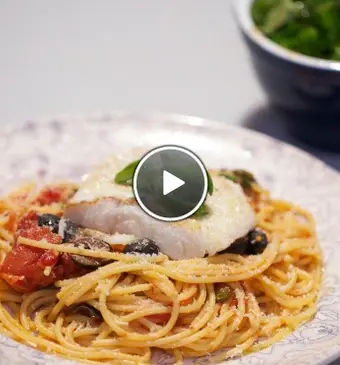 Spaghetti alla puttanesca met kabeljauw