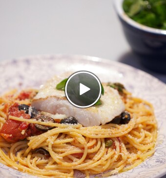 Spaghetti alla puttanesca met kabeljauw