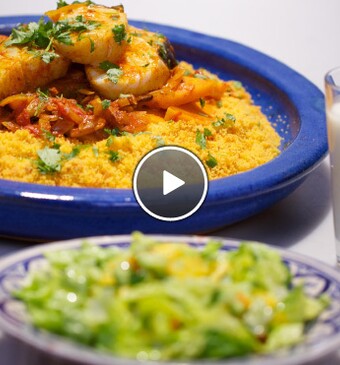 Tunesische viscouscous met frisse saykouk