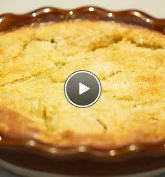 Kokosclafoutis met basilicumperen