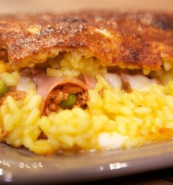 Risotto al forno con ragú (risotto met tomatensaus uit de oven)