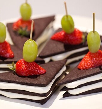 Chocosandwich met roomkaasmousse