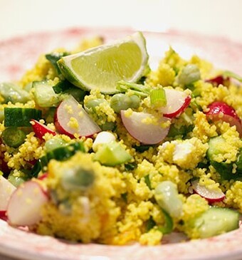 Couscous met abrikozen en geitenkaas