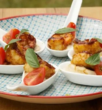 Hammousse met scampi