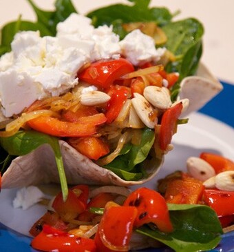 Maaltijdsalade in tortilla’s