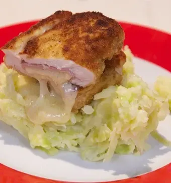 Zwitserse spitskoolstamppot met cordon bleu