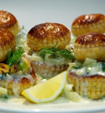 Mosselpasteitjes met venkel en dille