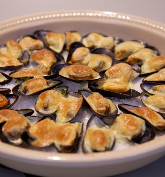 Gegratineerde mosselen