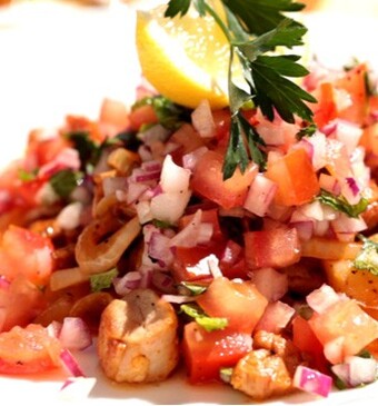 Gebakken lamsbout met tomatensalsa