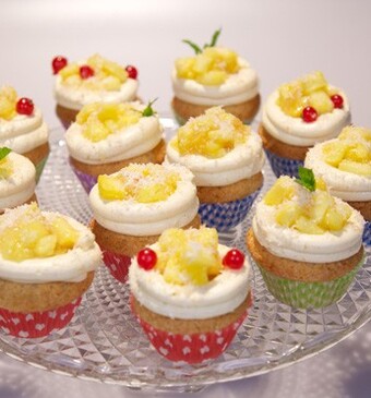 Pina colada-cupcakes