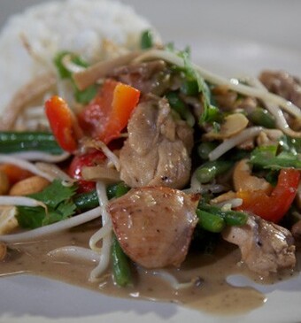 Groene curry met haricots verts