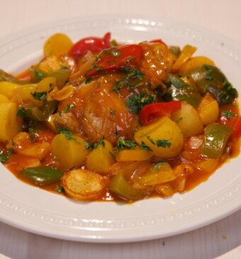 Paprikastoof met kip