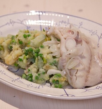 Aardappel-knolstamppot met kabeljauwfilet