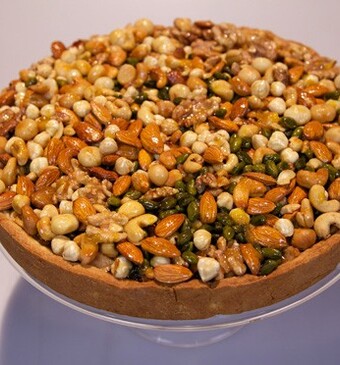 Notentaart met appel en peer