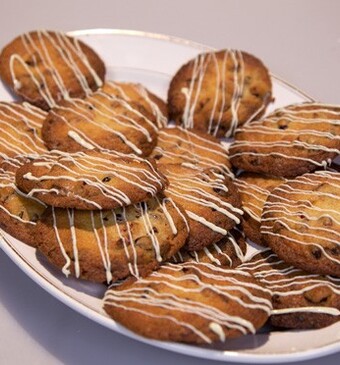 Witte chocolade-cranberrykoekjes